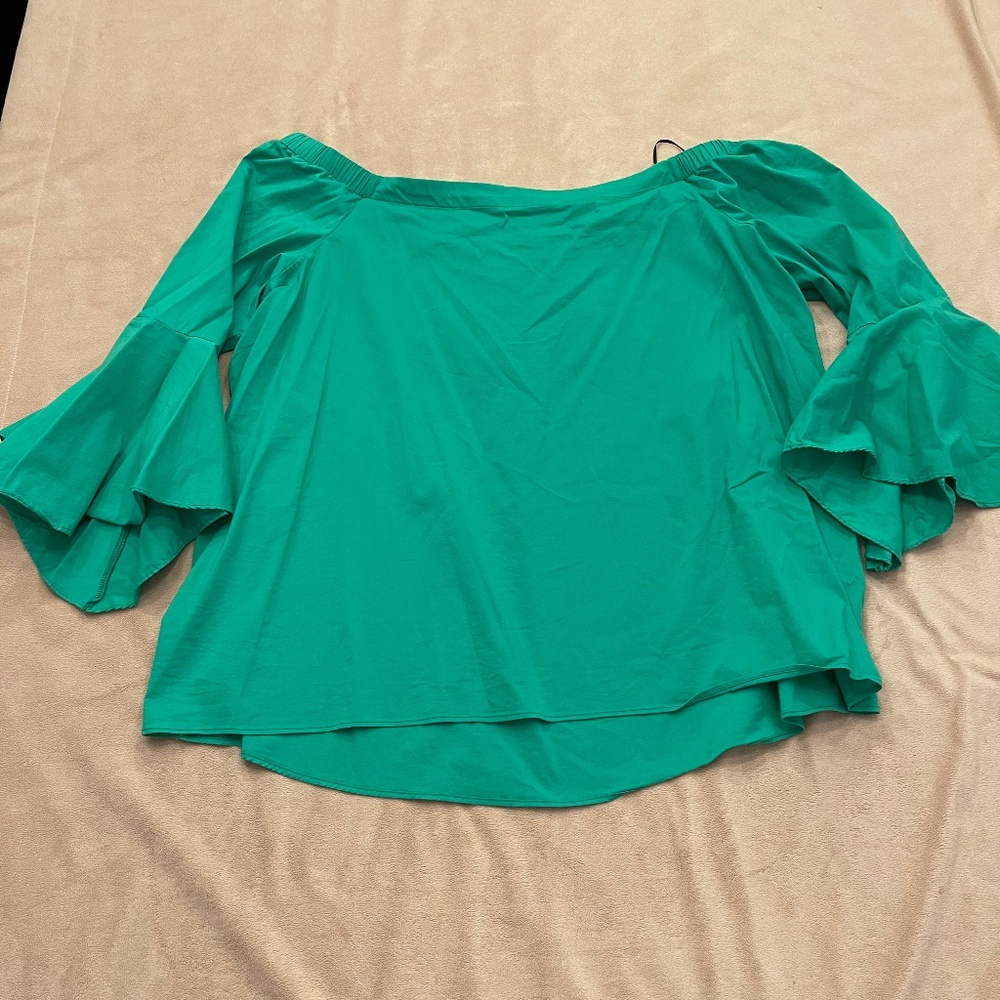 Kelly Green Off Shoulder Top - XL